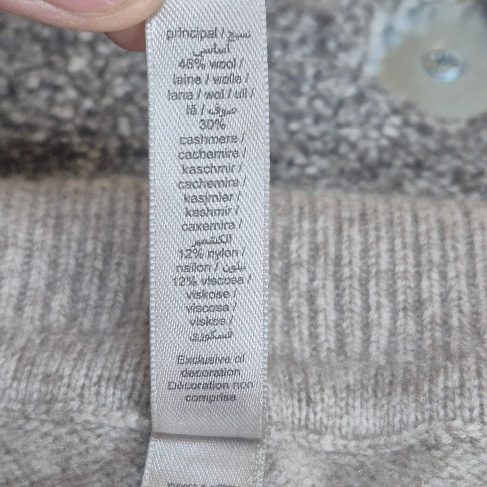 SKIMS Wool Cashmere Foldover Pants Womens Medium Taupe Wide Leg Cozy Lounge
